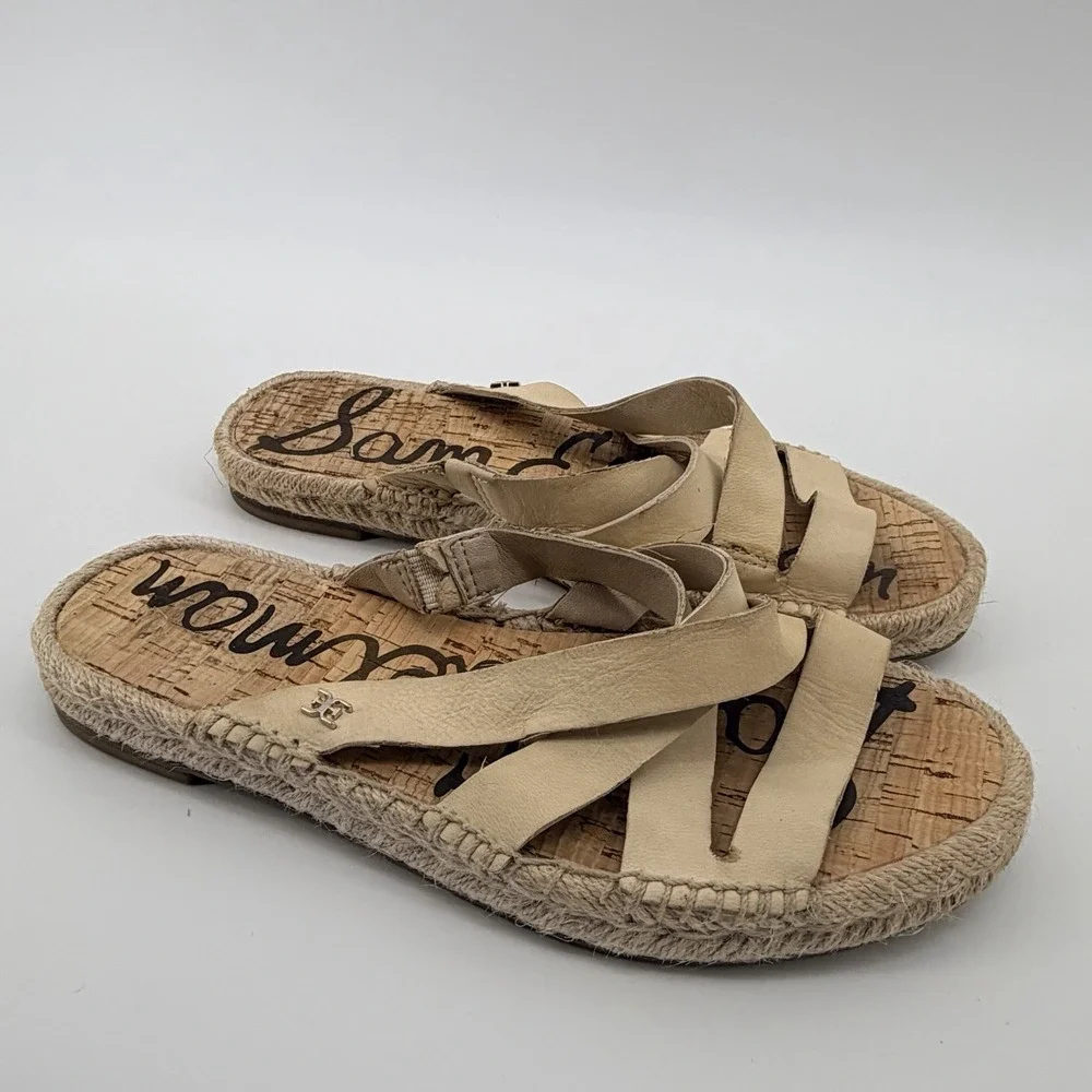 Sam Edelman Averie SANDALS Women Size 6M Leather Espadrille‎ Flat Sandals